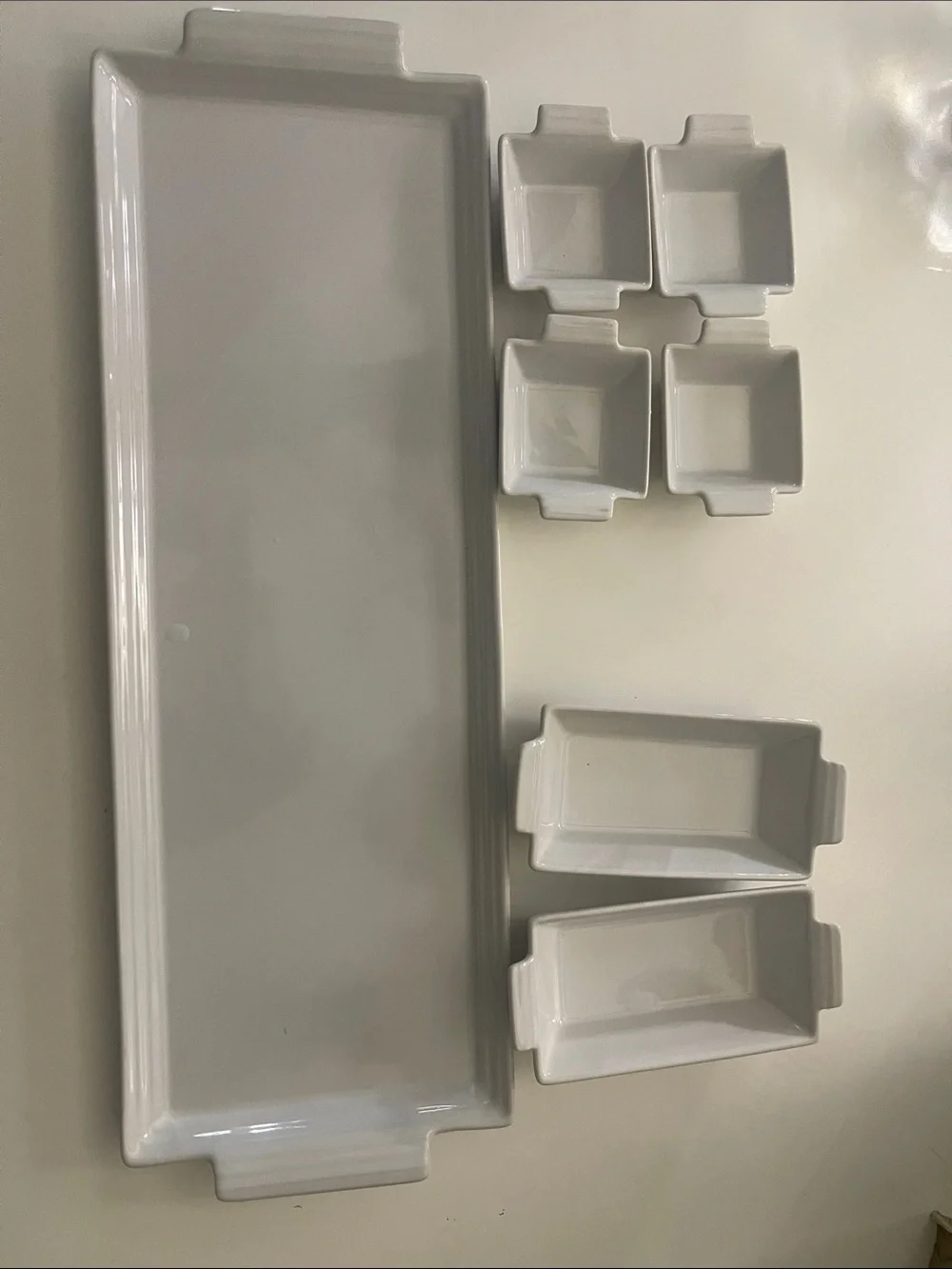 Pier 1 White Ceramic Multi-Compartment Serving Tray